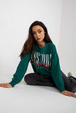 Decorative Print Long-Sleeved Cotton Sweatshirt