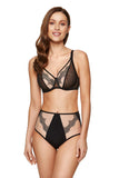 Elegant High Waisted Panties with Tulle and Embroidery