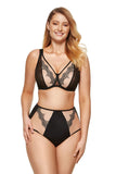 Elegant High Waisted Panties with Tulle and Embroidery