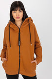 Zippered Women's Hoodie with Slip Pockets and Long Sleeves