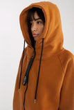 Zippered Women's Hoodie with Slip Pockets and Long Sleeves