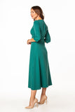 Elegant 3/4 Sleeve Maxi Dress with Covered Zipper