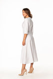Elegant 3/4 Sleeve Maxi Dress with Covered Zipper