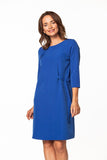 Midi Dress with Tie Waist and 3/4 Sleeves