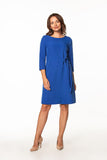 Midi Dress with Tie Waist and 3/4 Sleeves