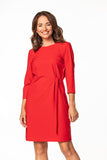Midi Dress with Waist Tie and 3/4 Sleeves