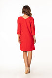 Midi Dress with Waist Tie and 3/4 Sleeves