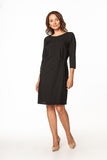 Chic Midi Dress with Waist Tie and 3/4 Sleeves