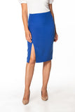 Elegant Midi Pencil Skirt with Left Side Slit