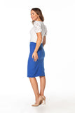 Elegant Midi Pencil Skirt with Left Side Slit