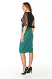 Elegant Midi Pencil Skirt with Left Slit and Concealed Zip