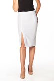 Elegant Pencil Midi Skirt with Left Side Slit