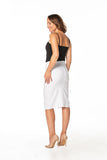 Elegant Pencil Midi Skirt with Left Side Slit