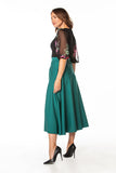 Elegant Mid-Calf Skirt with Left Side Slit and Zipper
