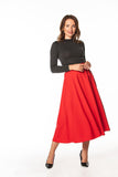 Elegant Mid-Calf Skirt with Decorative Side Slit