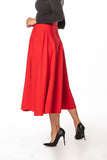 Elegant Mid-Calf Skirt with Decorative Side Slit