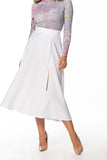 Elegant Mid-Calf Skirt with Decorative Slit & Zipper