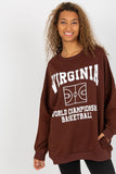 Women's Long-Sleeved Pullover Sweatshirt with Print & Pockets
