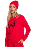 Stretchy Ribbed Knit Hat with Delicate Embroidery