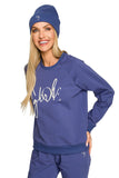 Stretchy Ribbed Knit Hat with Delicate Embroidery