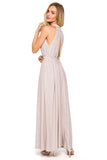 Flared Maxi Dress with Halter Neckline & Tie Belt