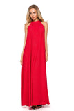 Versatile Halter Maxi Dress with Tie Belt