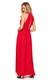 Versatile Halter Maxi Dress with Tie Belt