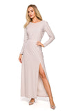 Elegant Long Slit Dress with Loose Top and Long Sleeves