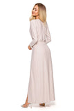 Elegant Long Slit Dress with Loose Top and Long Sleeves