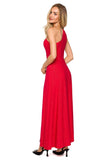 Elegant One-Shoulder Flared Dress with High Slit