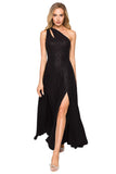 Elegant One-Shoulder High Slit Dress for Special Occasions