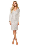 Shiny Sequined Evening Dress with Emphasized Silhouette