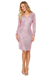 Shiny Sequined Evening Dress with Long Sleeves