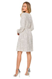 Versatile Two-Faced Sequined Dress with Tie Belt
