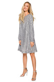 Versatile Sequined Dress with Tie Belt for Stylish Looks