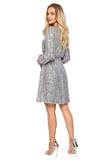 Versatile Sequined Dress with Tie Belt for Stylish Looks
