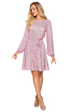 Versatile Sequined Dress with Adjustable Belt Design