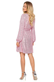 Versatile Sequined Dress with Adjustable Belt Design