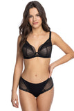 Elegant Padded Cup Bra with Lace Trim and Adjustable Straps