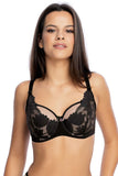 Elegant Lace-Trim Underwire Soft Bra with Adjustable Straps