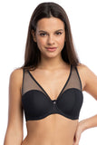 Comfortable Semi Soft Bra with Push-Up Inserts & Mesh Sides