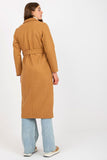 Elegant Long Sleeve Women's Coat with Tie Belt and Pockets