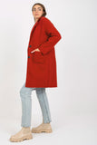 Women's Long Sleeve Buttoned Coat with Patch Pockets