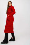 Buttoned Women's Coat with Long Sleeves & Tie Belt
