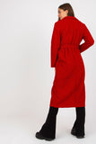 Buttoned Women's Coat with Long Sleeves & Tie Belt