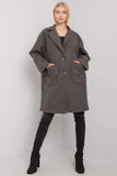 Women's Long Sleeve Buttoned Coat with Patch Pockets