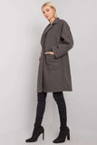 Women's Long Sleeve Buttoned Coat with Patch Pockets