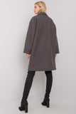 Women's Long Sleeve Buttoned Coat with Patch Pockets