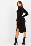 Knitted Long Sleeve Dress with Decorative Braid Design