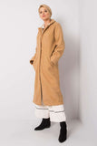 Women's Long Sleeve Press Stud Coat with Slip Pockets